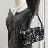 Grey Optic Hamptons Clip Shoulder Bag
