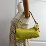 Coach Lime Green Signature East West Baguette