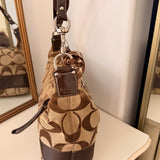 Coach Brown Stripe Signature Shoulder Bag