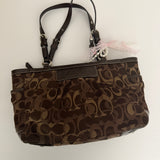 Brown Coach Optic Tote Bag
