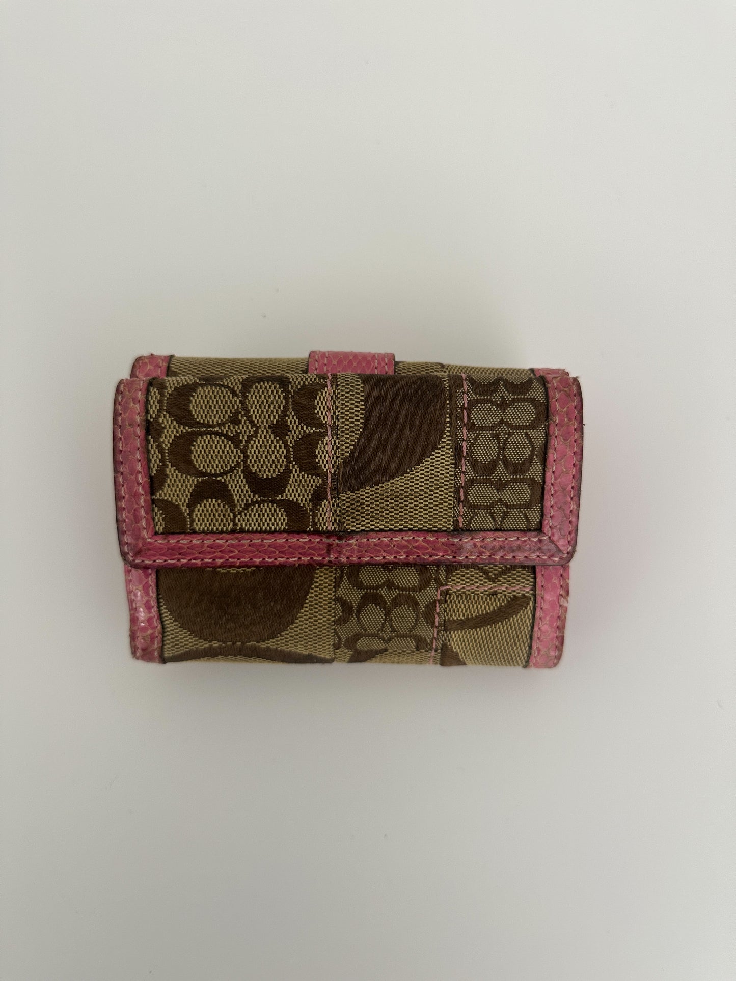 Coach Pink Python Print Soho Wallet