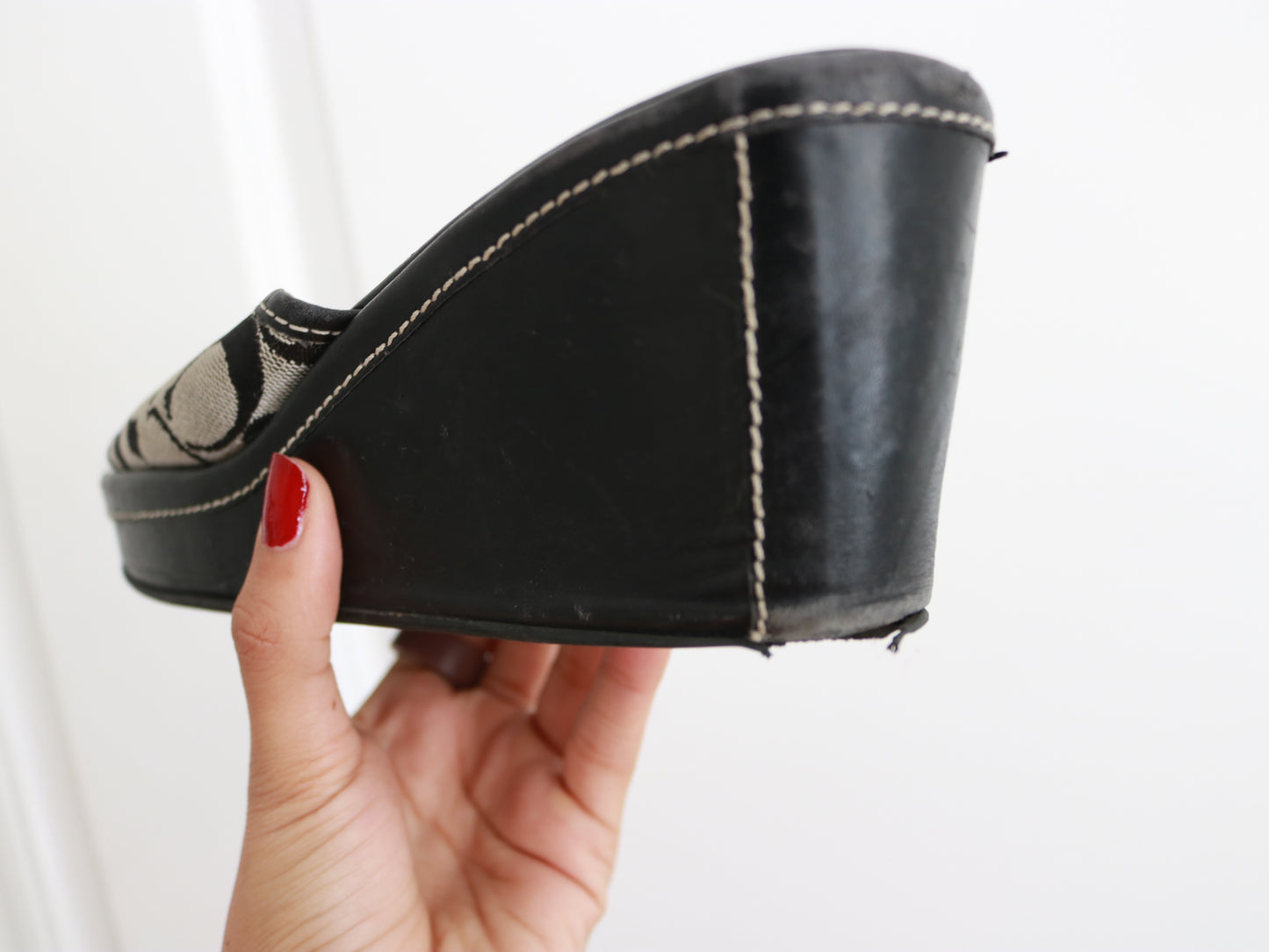 Coach Grey Signature Wedges (Size: 7.5)