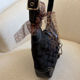 Coach Black Signature Hamptons Signature Hobo Bag