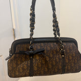Chocolate Brown Dior Romantique Trotter Shoulder Bag
