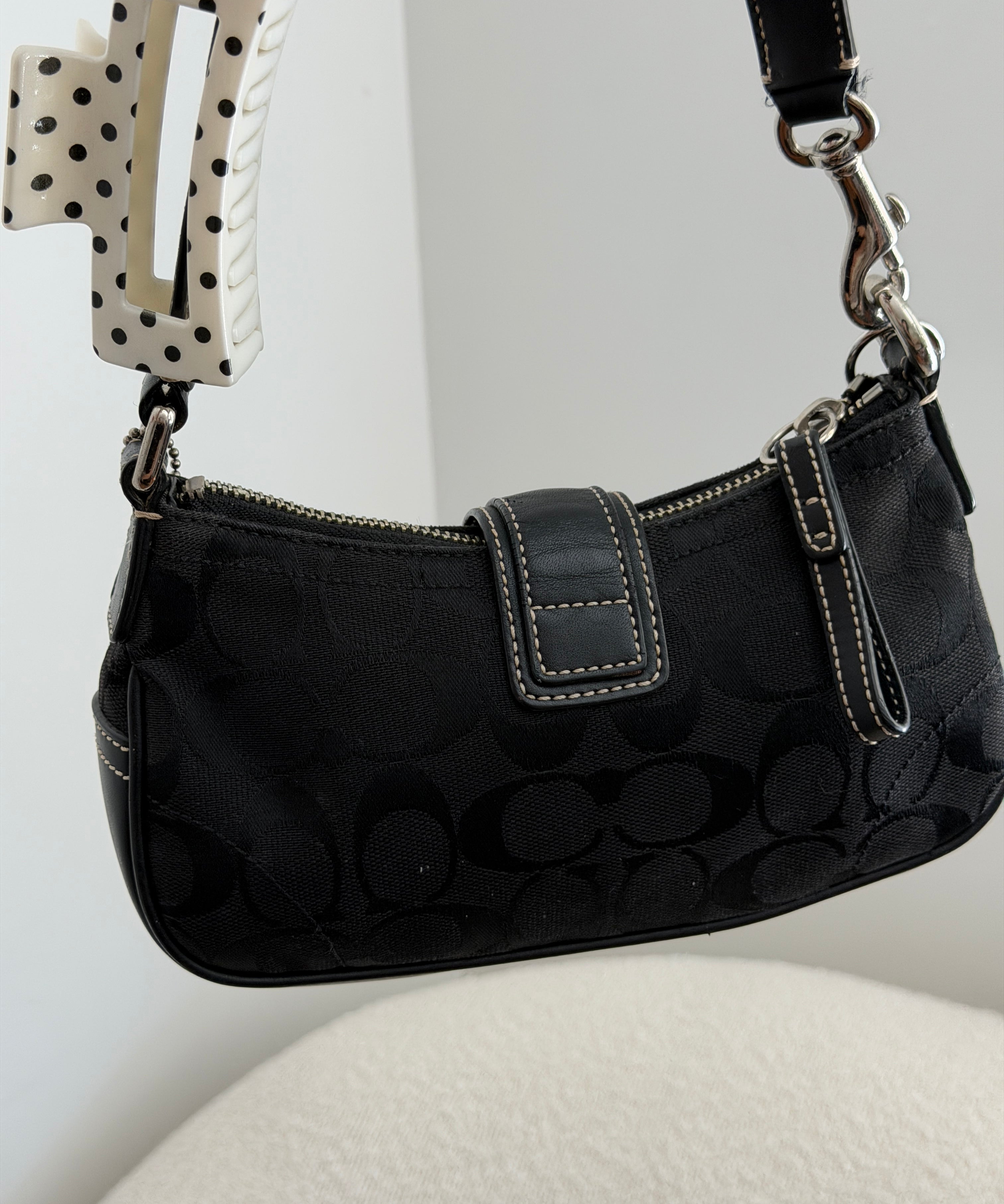 Coach Black Demi Hamptons Buckle Bag