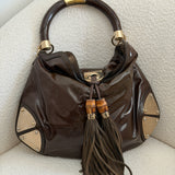 Brown Gucci Patent Leather Indy Bag