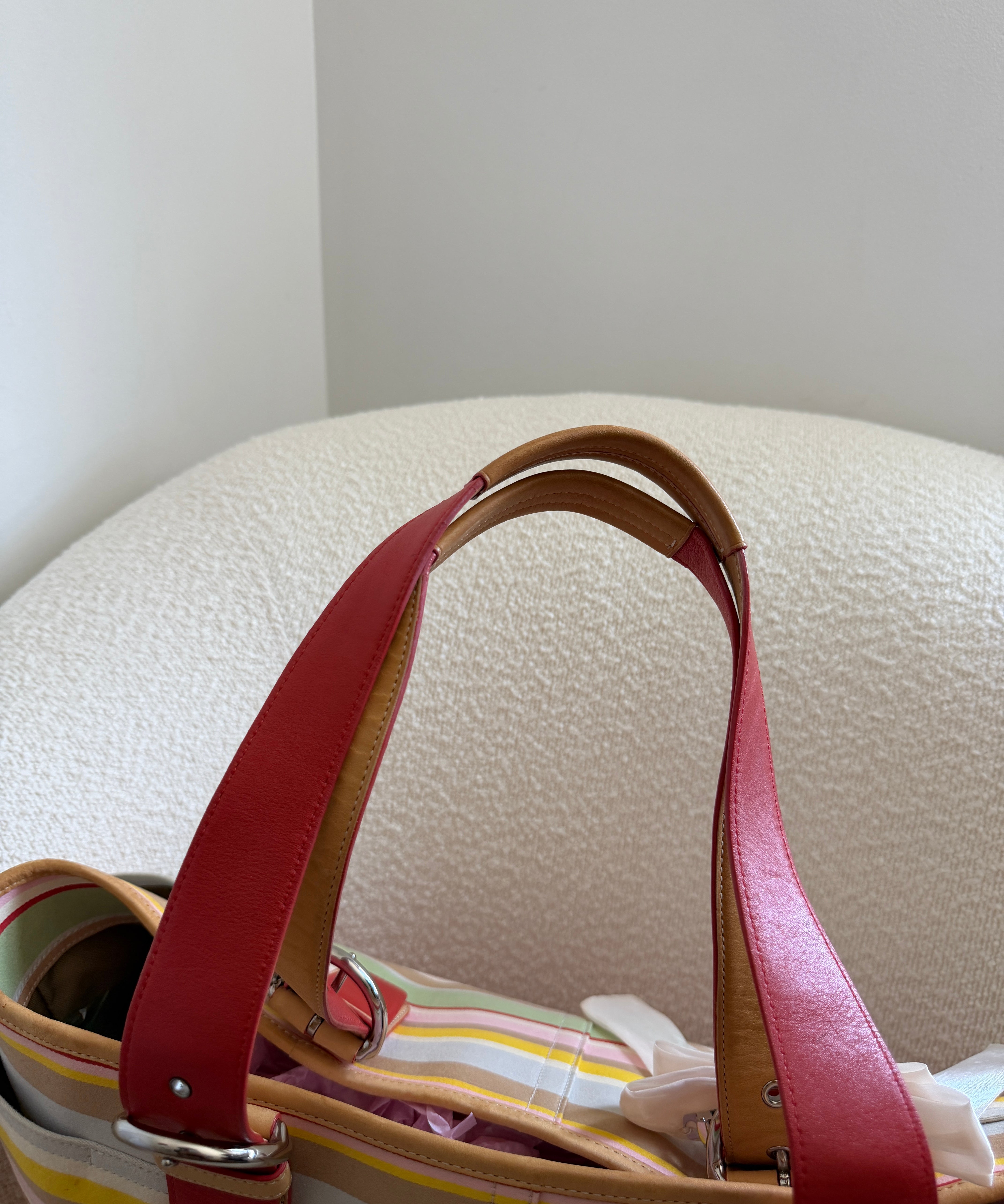 Coach Stripe Beach Tote Bag