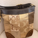 Coach Brown Patchwork Duffle Cross Body Bag