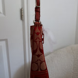 Coach Red Monogram Hamptons Clip Bag