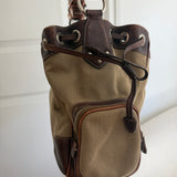 Brown Prada Jacquard Canvas Shoulder Bag