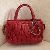 Red Mini Miu Miu Metalassé Bag