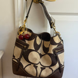 Rare Coach Cream Signature Medium Tote Bag