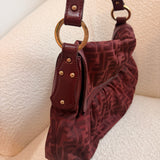 Burgundy Fendi Zucca Chef Shoulder Bag
