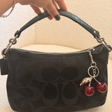 Coach Black Signature Poppy Shoulder Bag