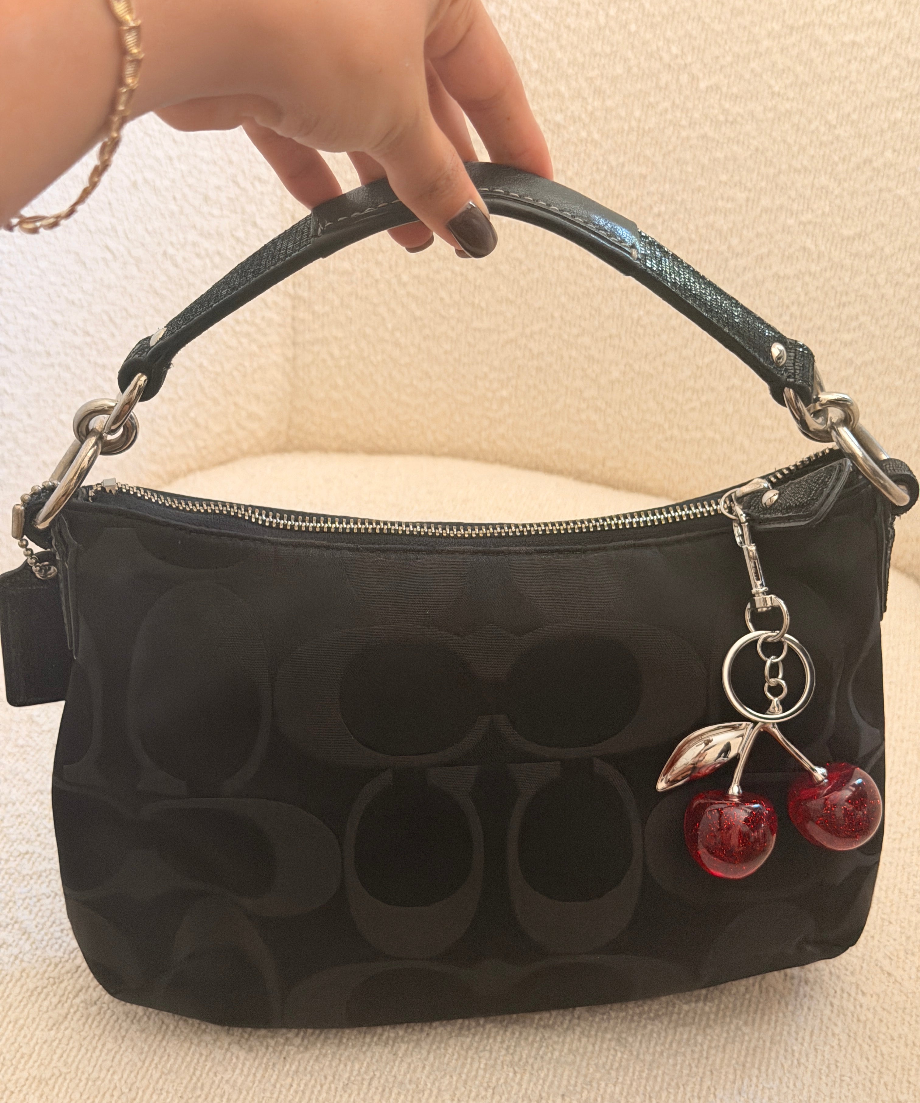 Coach Black Signature Poppy Shoulder Bag