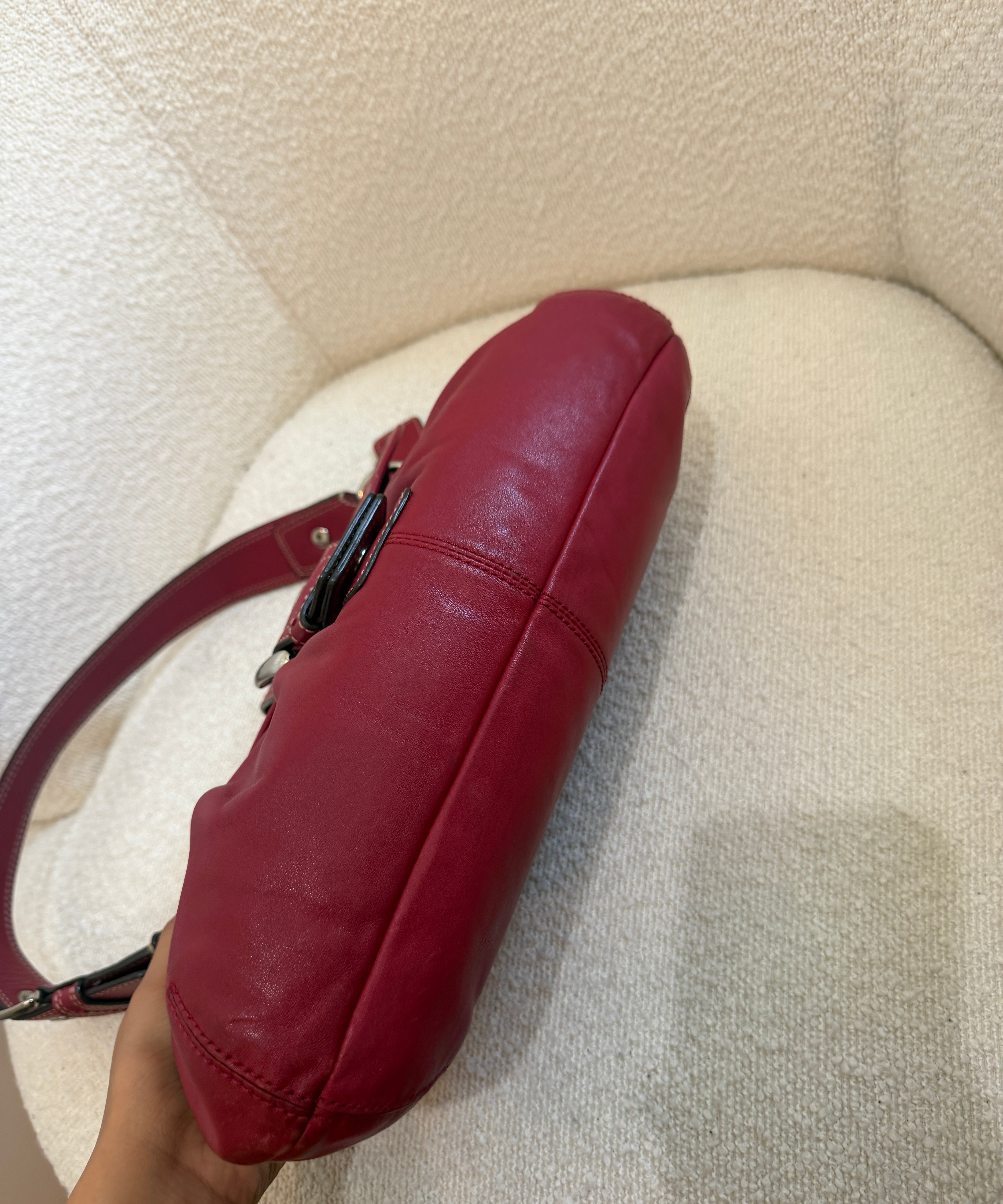 Coach Red Leather Soho Sufflette Shoulder Bag