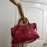 Red Balenciaga MotoCross City Bag