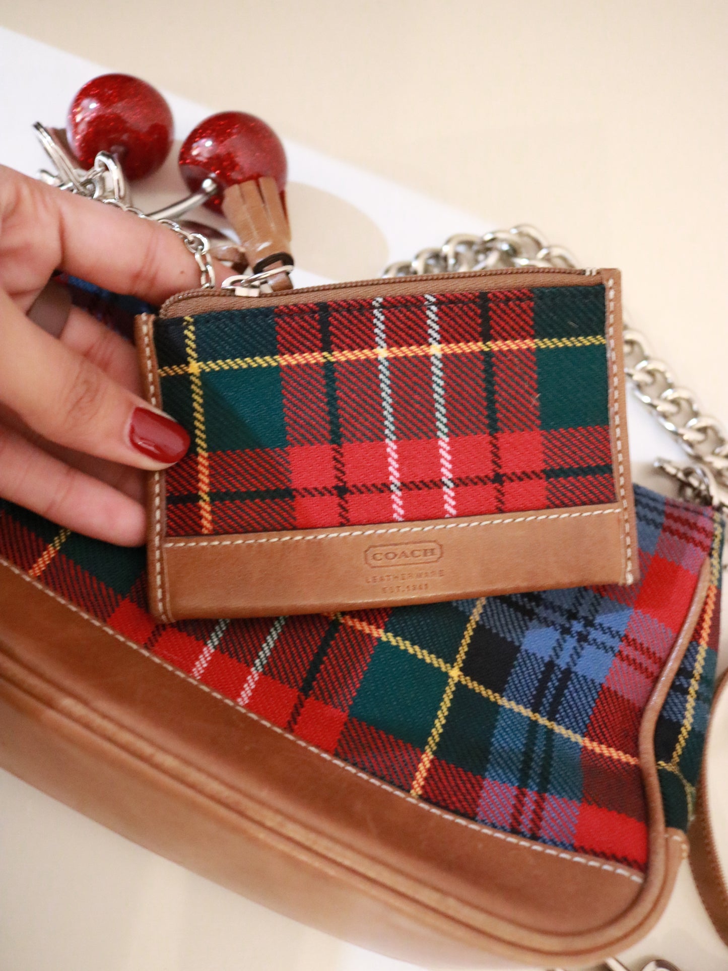 Plaid Demi Hamptons Cross Body Bag with Matching Wallet