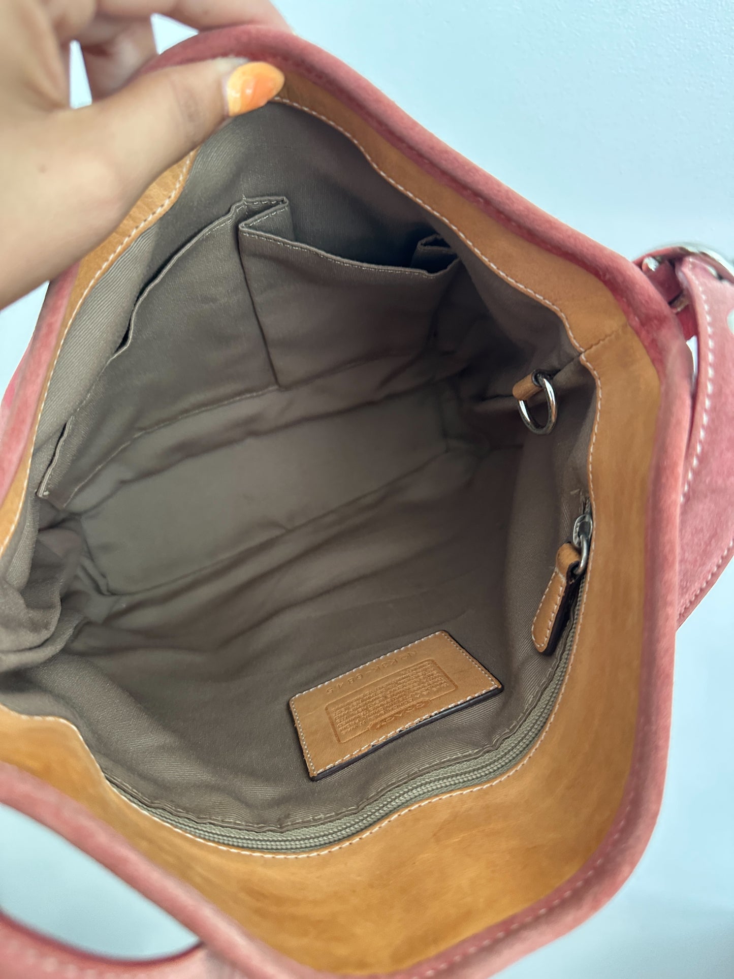 Coach Orange Monogram Hamptons Clip Bag