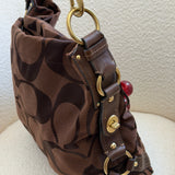 Rare Coach Brown Canvas Large Carly Bag