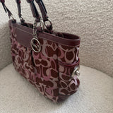 Coach Maroon Signature Tote Bag