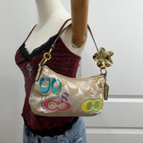 Coach Beige Signature Poppy Shoulder Bag