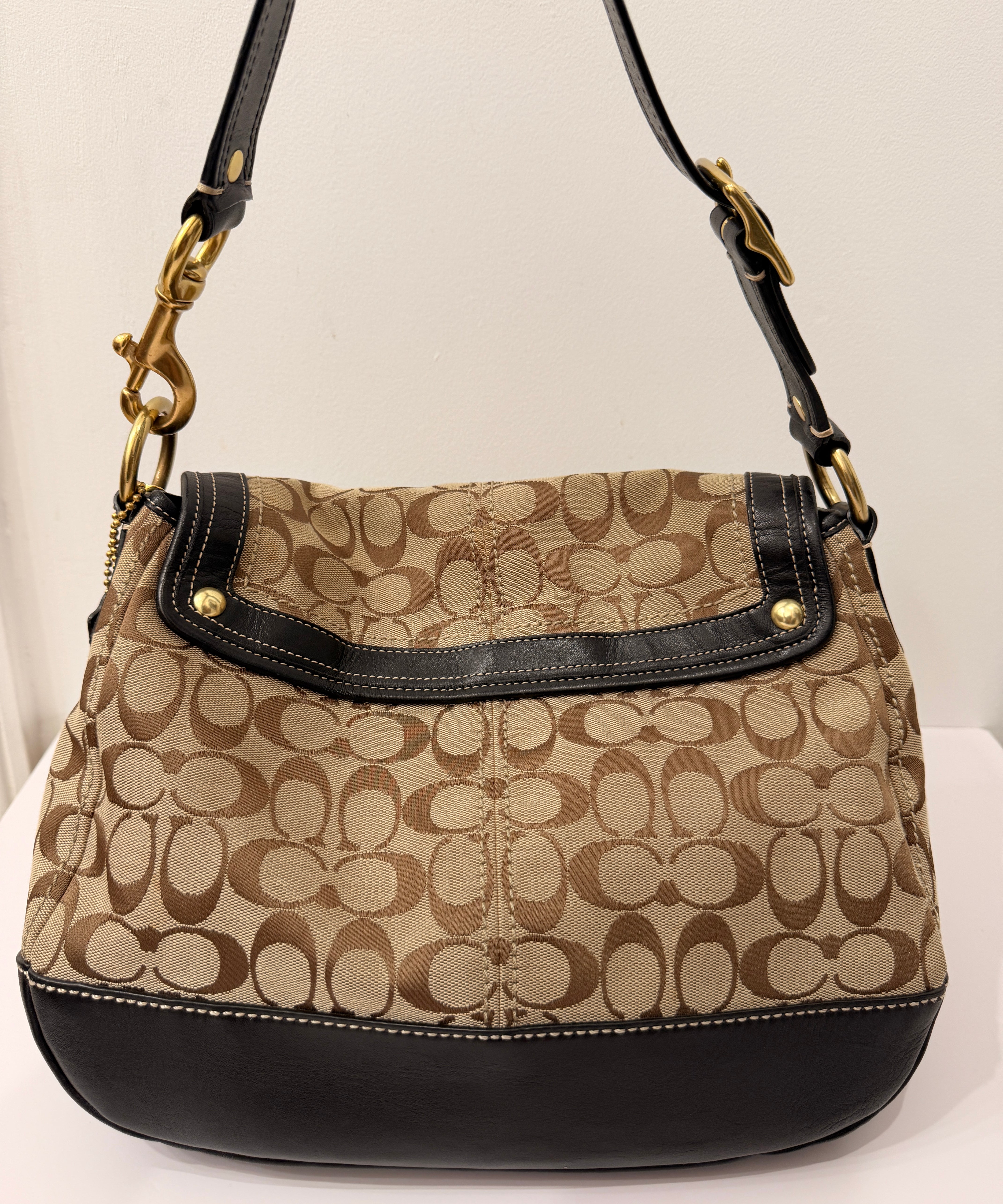 Coach Canvas Ali Legacy Turnlock Bag