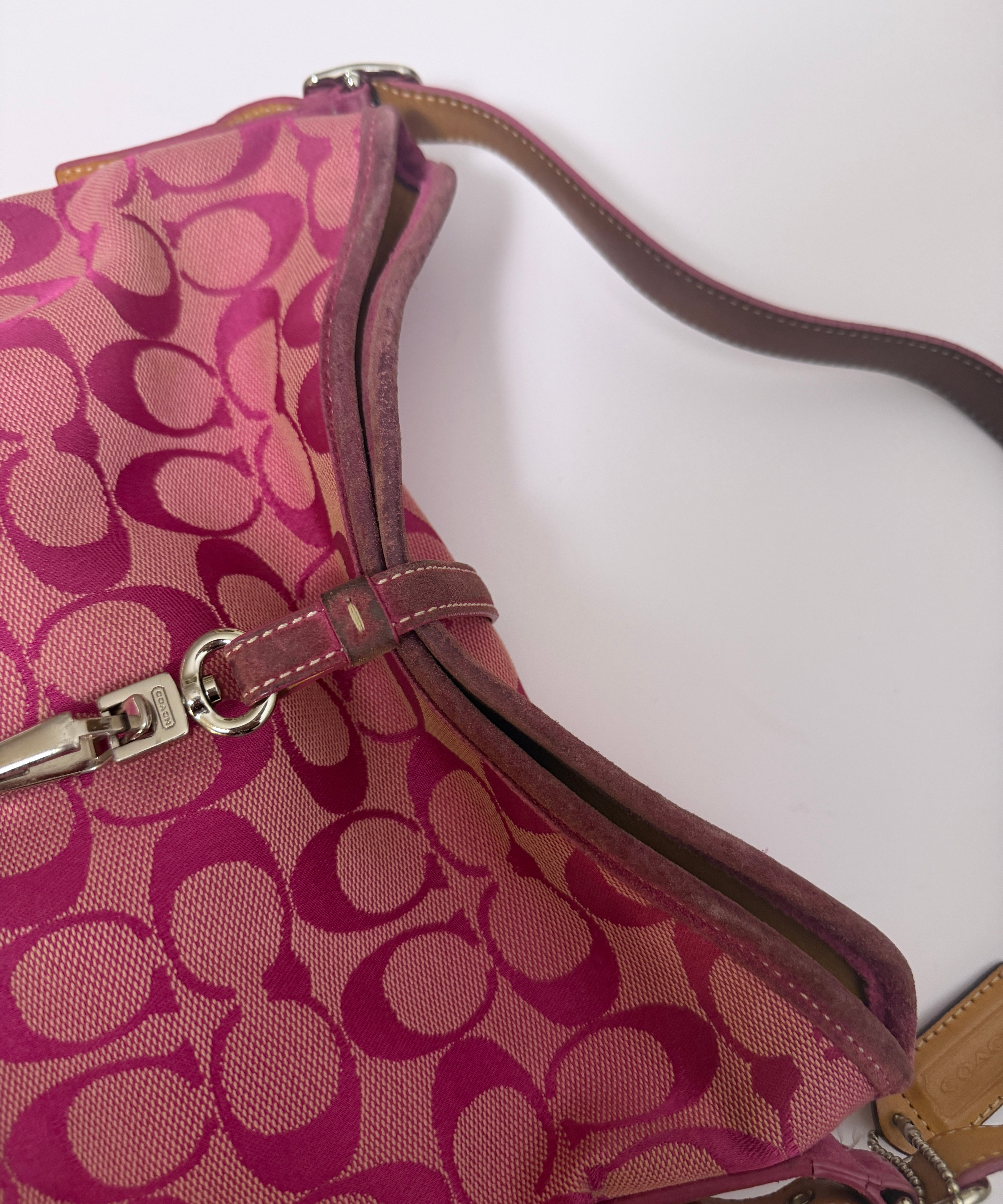 Coach Pink Hamptons Clip Bag