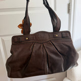 Brown Leather Coach Garnett Turnlock Bag