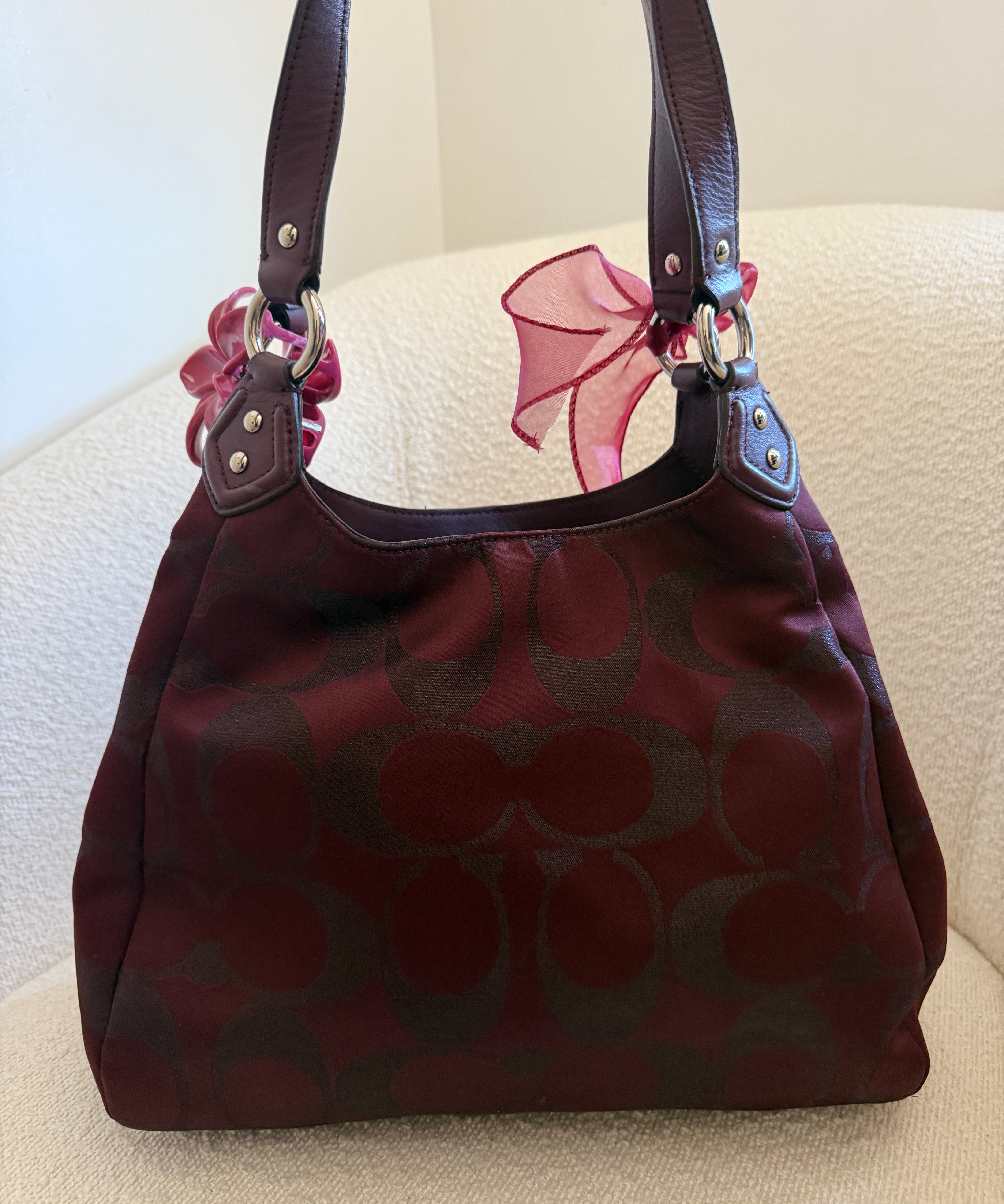 Rare Coach Burgundy Campbell Hobo Bag