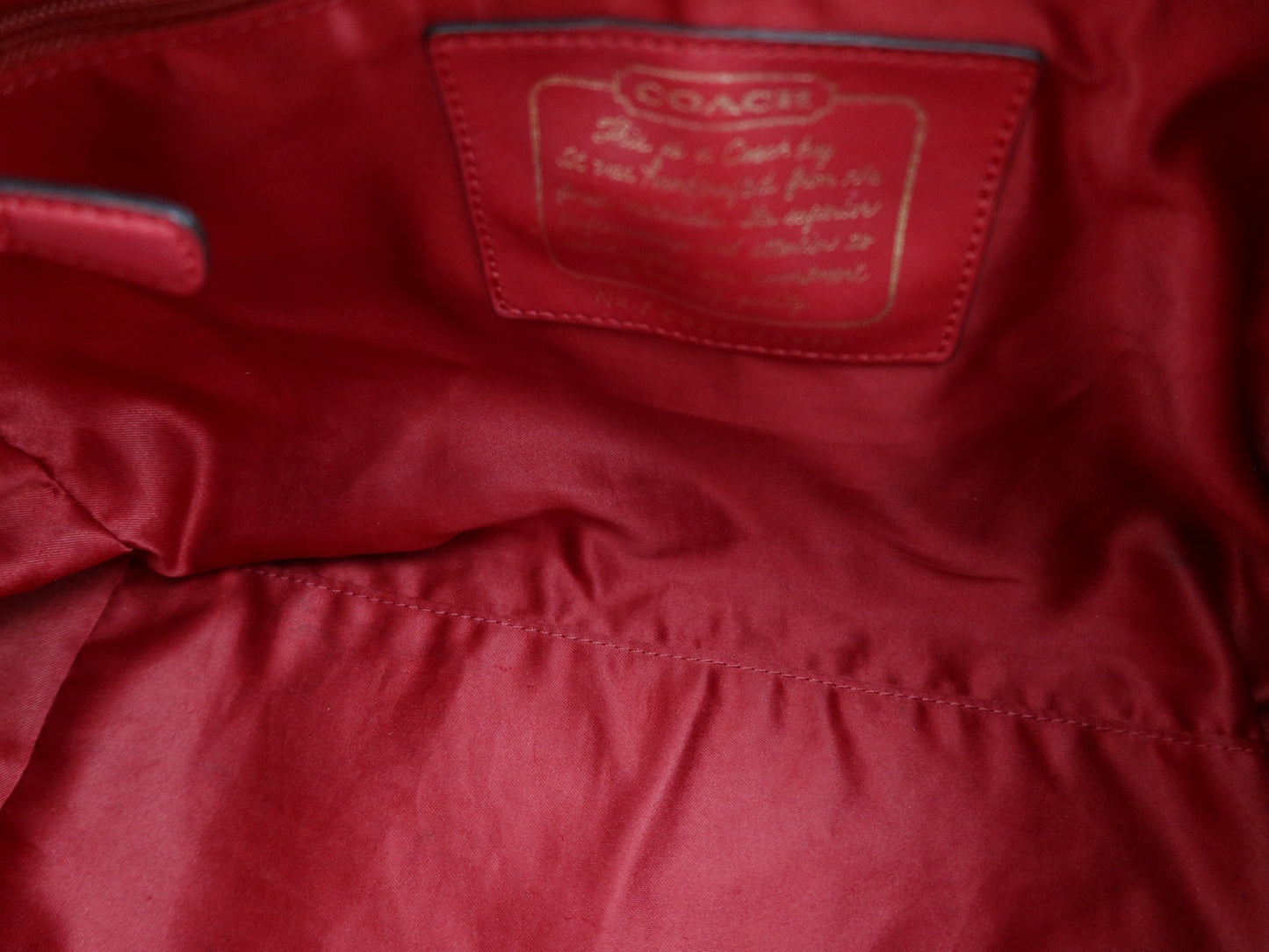 Red Coach Stripe Satchel Bag