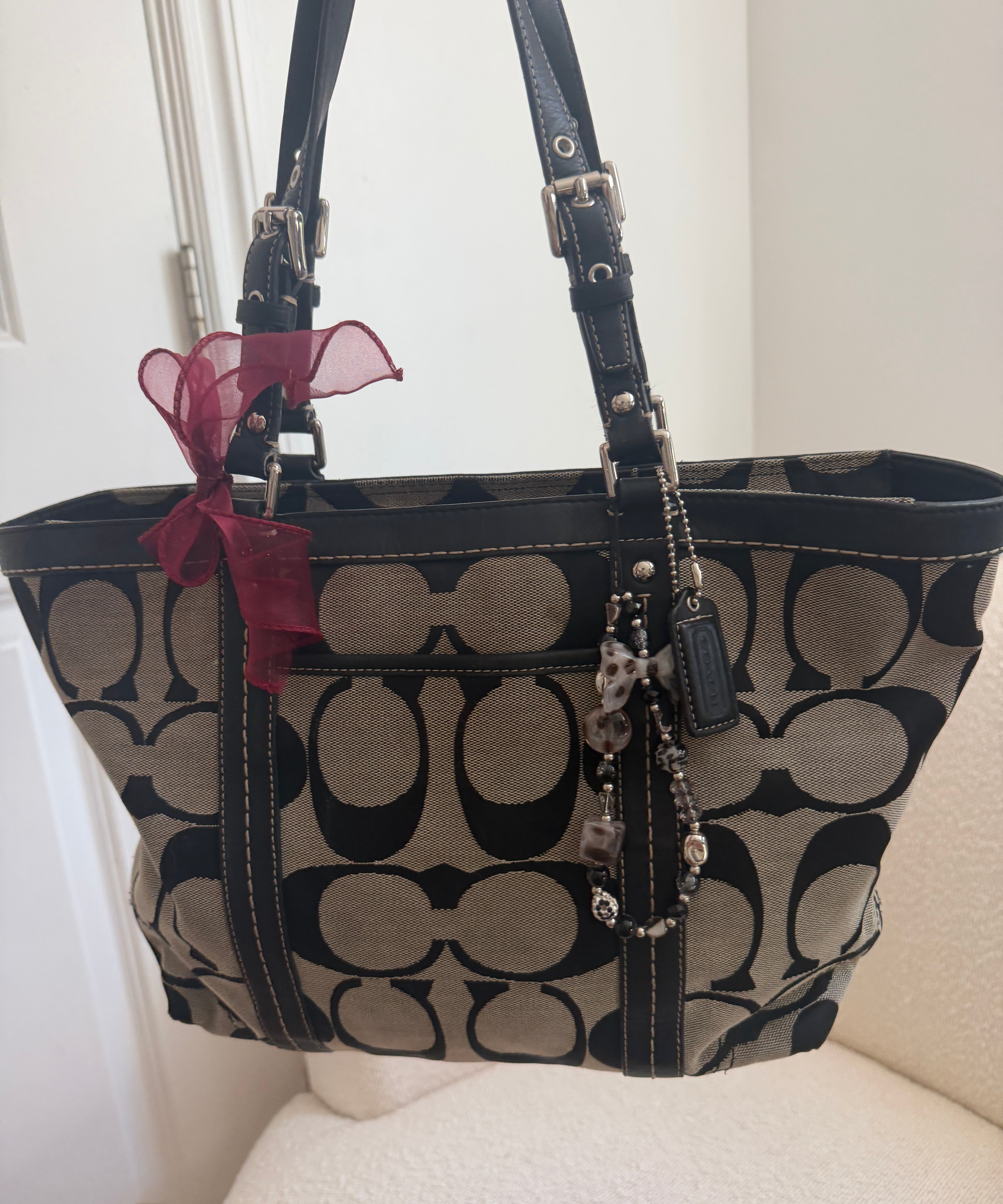 Coach Grey Signature Tote Bag