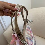 Coach Plaid Madras Poppy Tote Bag