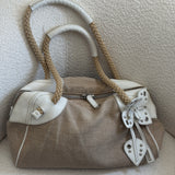 Beige Archive Miu Miu Black Studded Flower Shoulder Bag