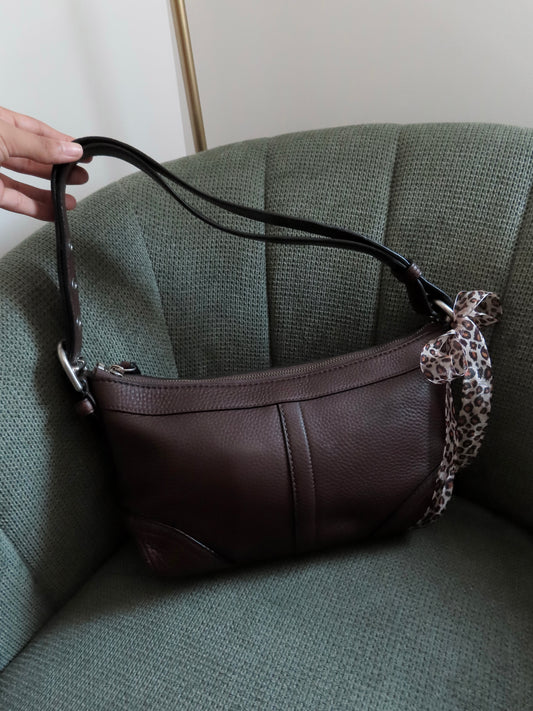 Coach Brown Pebbled Leather Shoulder Bag