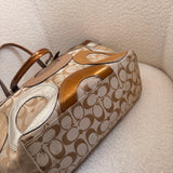 Coach Gold Op Art Patchwork Tote Bag