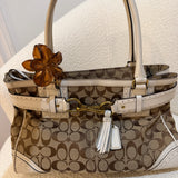 Coach White Canvas Hamptons Carry-All Bag