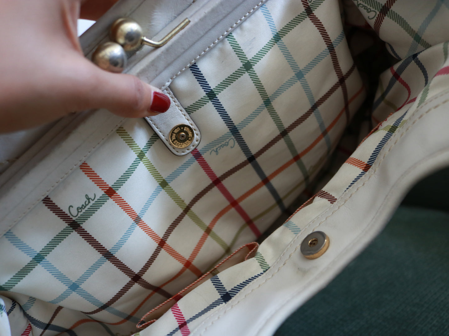 Coach Brown Signature Ergo Kisslock Bag