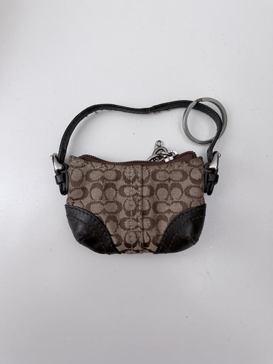 Brown Coach Mini Hobo Bag Charm