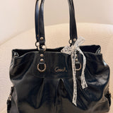 Coach Navy Patent Leather  Ashley Carry-All Bag