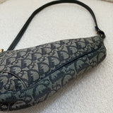 Navy Dior Saddle Trotter Shoulder Bag