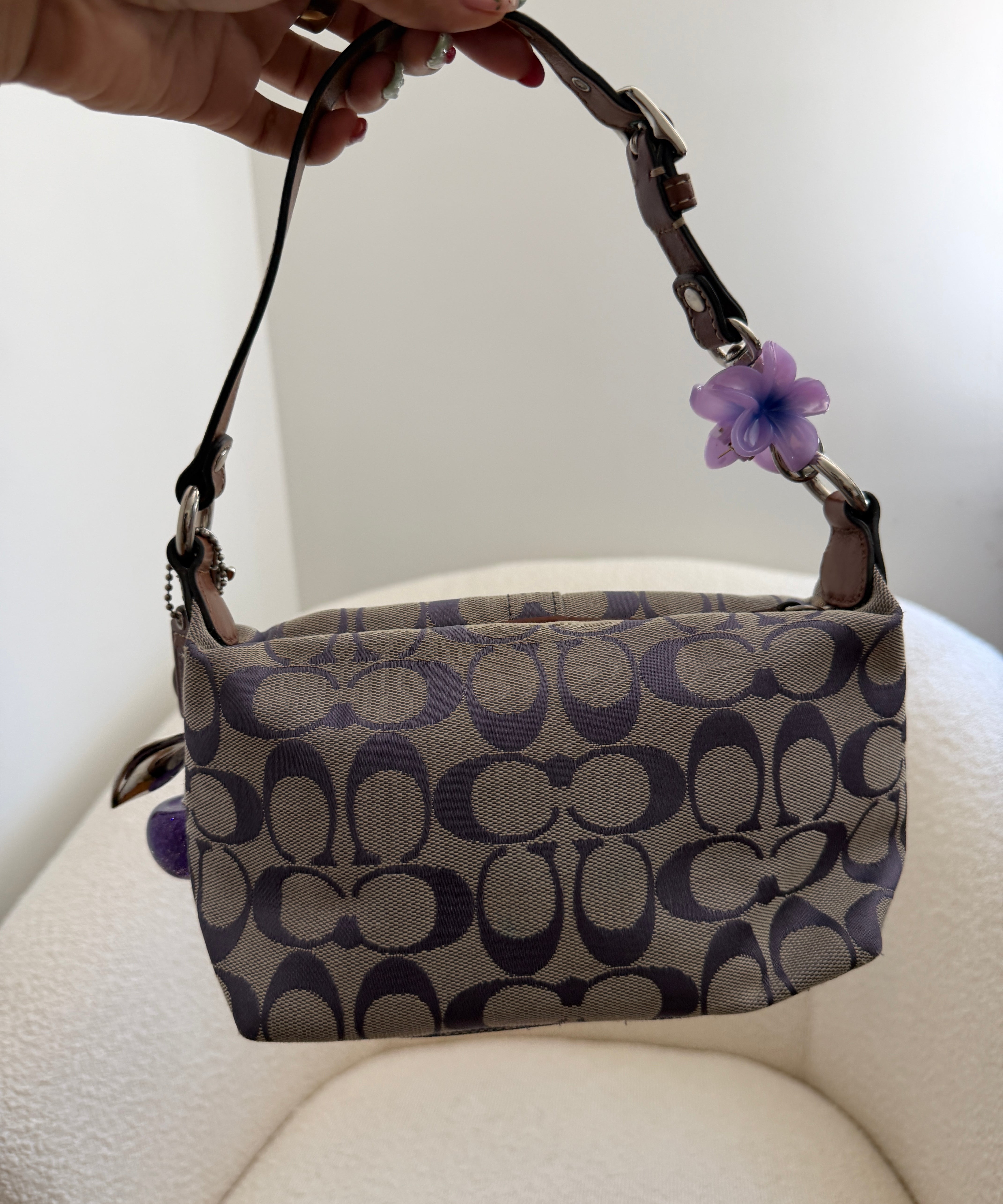 Coach Signature Purple Demi Shoulder Bag