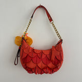 Rare Coach Orange Fringe Shoulder Bag