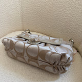 Coach Beige Signature Turnlock Poppy Shoulder Bag