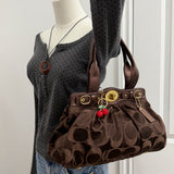 Brown Optic Signature Coach Garnett Turnlock Bag