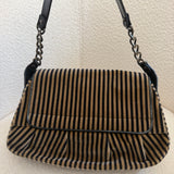 Fendi Velvet Striped B Bis Shoulder Bag
