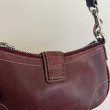 Rare Coach Maroon Leather Demi Hamptons Buckle Bag