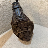 Coach Brown Canvas Mini Hobo Bag