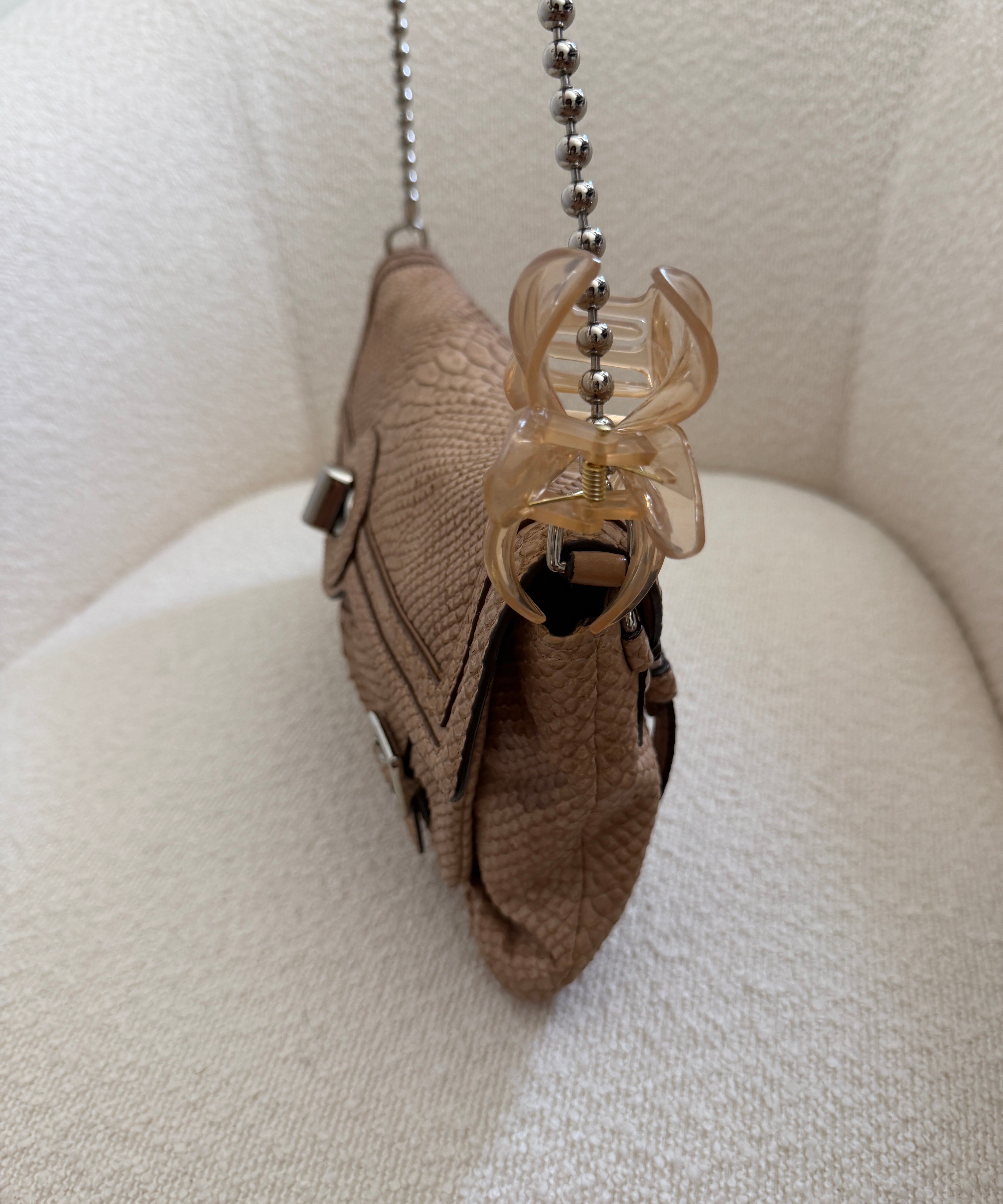 Rare Coach Snakeskin Turnlock Chain Shoulder Bag