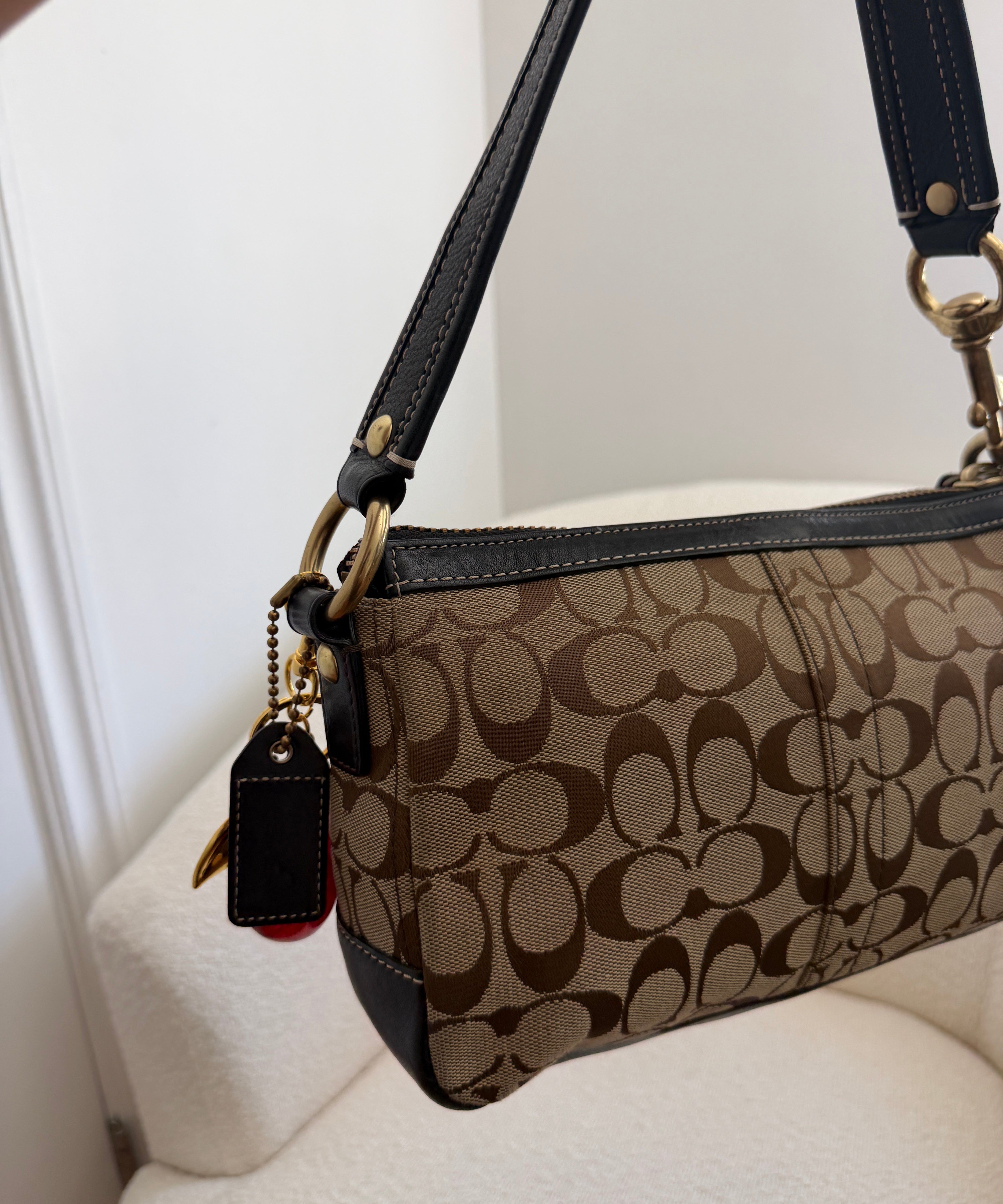 Coach Brown Signature Legacy Turnlock Bag